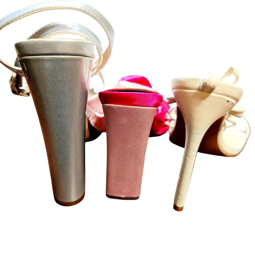 Fashion Nova + More Size 7 Heeled Sandals Women's Lot of 3 Pairs Bulk Shoes
